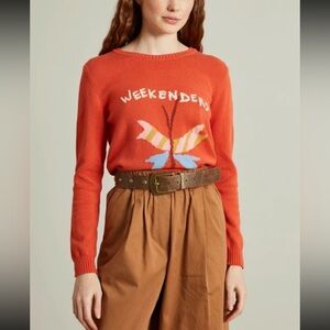 Weekend Max Mara Vibrant Orange Crew Neck Sweater